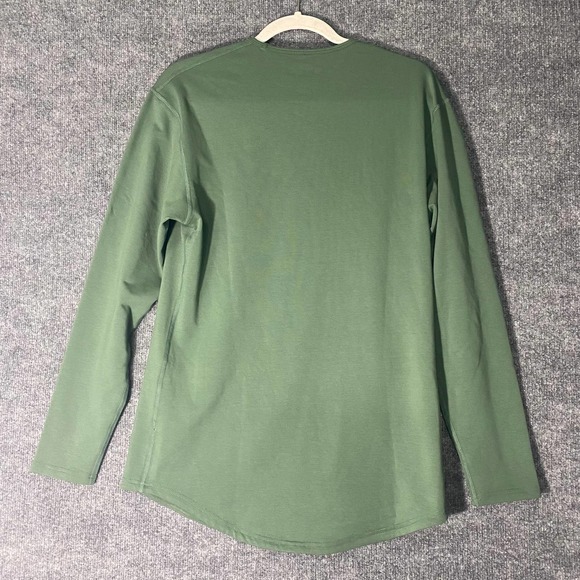 BYLT T-Shirt Small Pine Green Drop Cut Lux Long Sleeve Crew Neck - Picture 3 of 8